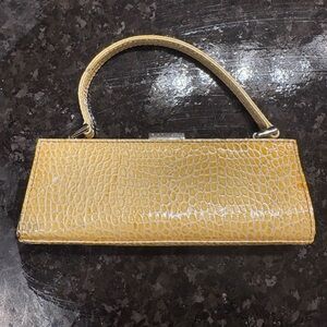 Jessica Simpson Elegant Yellow Crocodile Pattern Handbag